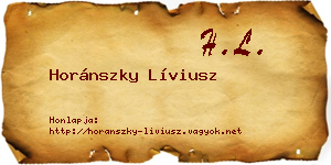 Horánszky Líviusz névjegykártya